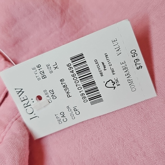 NWT J. CREW GARCON CLASSIC DOUBLE GAUZE LONG SLEEVE BUTTON-UP PINK SHIRT - Picture 15 of 15